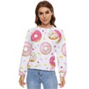 Vector Donut Seamless Pattern Women s Long Sleeve Raglan T-Shirt View1