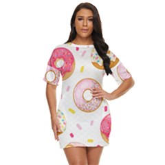 Vector Donut Seamless Pattern Just Threw It On Dress by Grandong