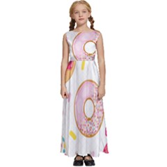 Vector Donut Seamless Pattern Kids  Satin Sleeveless Maxi Dress by Grandong