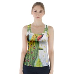 Peacock Art Racer Back Sports Top by Grandong