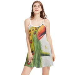 Peacock Art Summer Frill Dress by Grandong