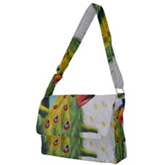 Peacock Art Full Print Messenger Bag (l) by Grandong