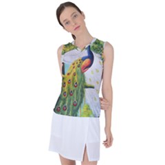 Peacock Art Women s Sleeveless Sports Top by Grandong