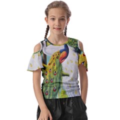 Peacock Art Kids  Butterfly Cutout T-shirt