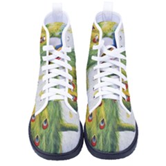 Peacock Art Kid s High-top Canvas Sneakers