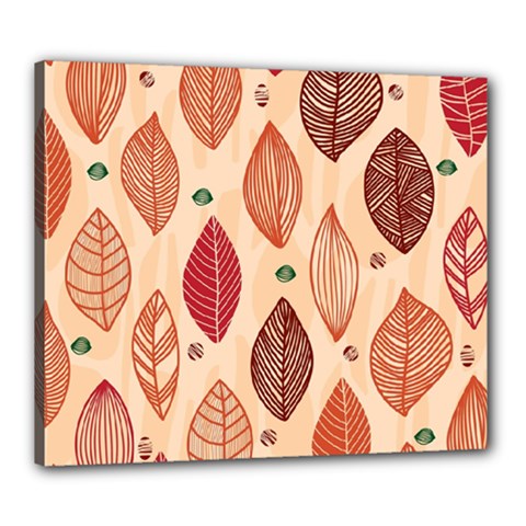 Forest Leaves Seamless Pattern With Natural Floral Canvas 24  X 20  (stretched) by Grandong