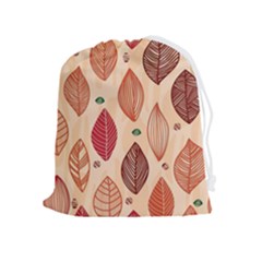 Forest Leaves Seamless Pattern With Natural Floral Drawstring Pouch (xl) by Grandong