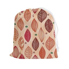 Forest Leaves Seamless Pattern With Natural Floral Drawstring Pouch (2xl) by Grandong