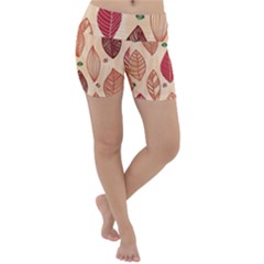 Forest Leaves Seamless Pattern With Natural Floral Lightweight Velour Yoga Shorts by Grandong