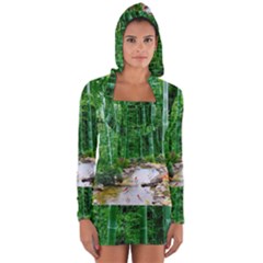 Bamboo Forest Squid Family Long Sleeve Hooded T-shirt by Grandong