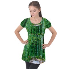 Bamboo Forest Squid Family Puff Sleeve Tunic Top