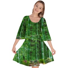 Bamboo Forest Squid Family Velour Kimono Dress by Grandong