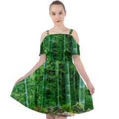 Bamboo Forest Squid Family Cut Out Shoulders Chiffon Dress by Grandong