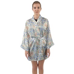 Ornaments Style Pattern Long Sleeve Satin Kimono by Grandong