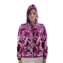 Rosa Antico Smudged Women s Hooded Windbreaker by kaleidomarblingart