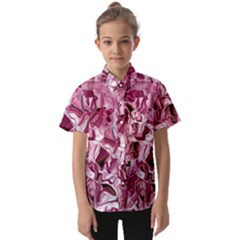 Rosa Antico Smudged Kids  Short Sleeve Shirt by kaleidomarblingart