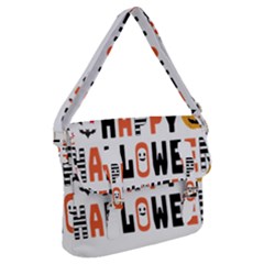 Happy Halloween Slot Text Orange Buckle Messenger Bag by Sarkoni