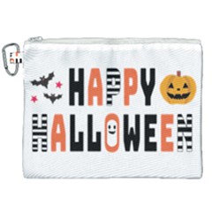 Happy Halloween Slot Text Orange Canvas Cosmetic Bag (xxl) by Sarkoni