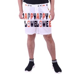 Happy Halloween Slot Text Orange Men s Pocket Shorts by Sarkoni