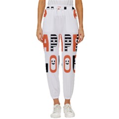 Happy Halloween Slot Text Orange Women s Cropped Drawstring Pants by Sarkoni