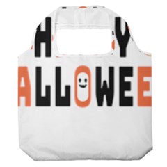 Happy Halloween Slot Text Orange Premium Foldable Grocery Recycle Bag by Sarkoni