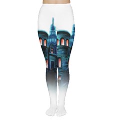 Blue Castle Halloween Horror Haunted House Tights by Sarkoni