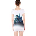 Blue Castle Halloween Horror Haunted House Short Sleeve Bodycon Dress View2