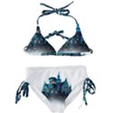 Blue Castle Halloween Horror Haunted House Kids  Classic Bikini Set View1