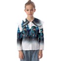 Blue Castle Halloween Horror Haunted House Kids  Peter Pan Collar Blouse View1