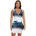 Blue Castle Halloween Horror Haunted House Draped Bodycon Dress View1