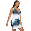 Blue Castle Halloween Horror Haunted House Draped Bodycon Dress View3