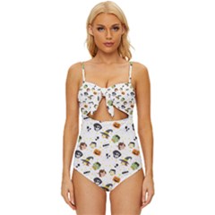 Happy Halloween Vector Images Knot Front One-piece Swimsuit by Sarkoni