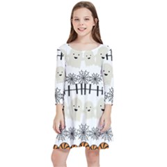 Halloween Holidays Kids  Quarter Sleeve Skater Dress by Sarkoni