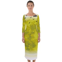 Happy Halloween Quarter Sleeve Midi Bodycon Dress by Sarkoni