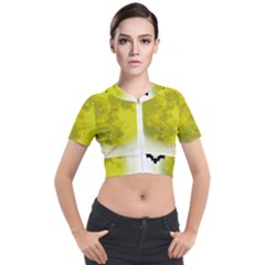 Happy Halloween Short Sleeve Cropped Jacket by Sarkoni