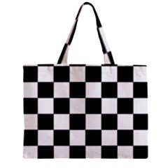 Black White Chess Board Zipper Mini Tote Bag by Ndabl3x