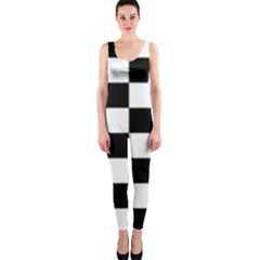 Black White Chess Board One Piece Catsuit by Ndabl3x