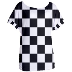 Black White Chess Board Women s Oversized T-shirt by Ndabl3x