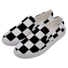 Black White Chess Board Men s Canvas Slip Ons by Ndabl3x