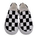 Black White Chess Board Women s Canvas Slip Ons View1