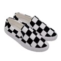 Black White Chess Board Women s Canvas Slip Ons View3