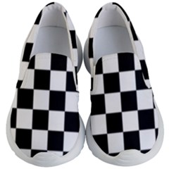 Black White Chess Board Kids Lightweight Slip Ons by Ndabl3x