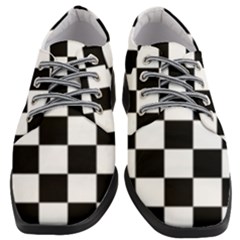 Black White Chess Board Women Heeled Oxford Shoes by Ndabl3x