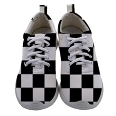 Black White Chess Board Women Athletic Shoes by Ndabl3x