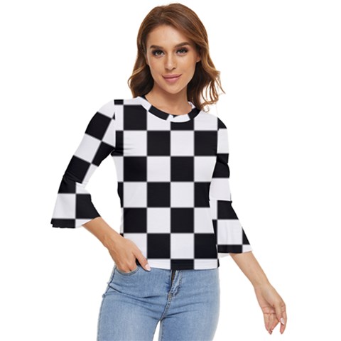 Black White Chess Board Bell Sleeve Top by Ndabl3x