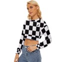 Black White Chess Board Lightweight Long Sleeve Sweatshirt View2