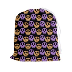 Halloween Skull Pattern Drawstring Pouch (2xl) by Ndabl3x