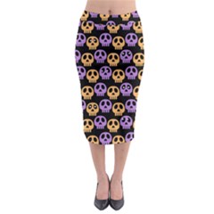 Halloween Skull Pattern Midi Pencil Skirt by Ndabl3x