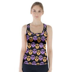 Halloween Skull Pattern Racer Back Sports Top by Ndabl3x