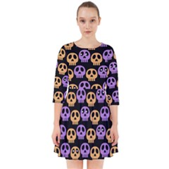 Halloween Skull Pattern Smock Dress by Ndabl3x